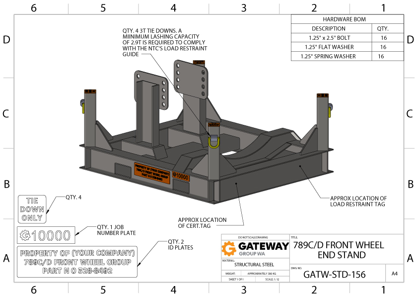 789C/D Front Wheel End Stand