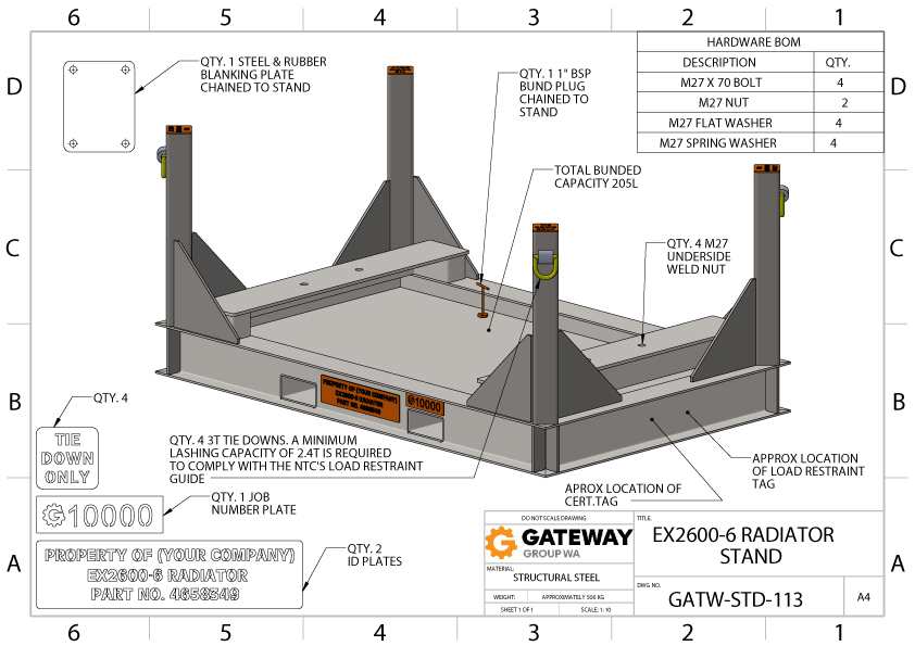 EX2600-6 Radiator Stand