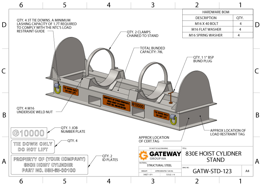 830E Hoist Cylinder Stand