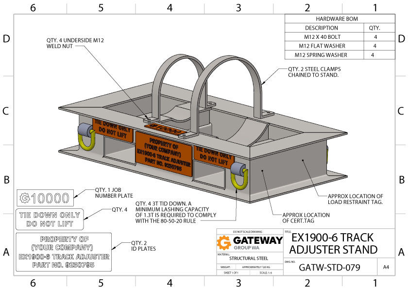 EX1900-6 Track Adjuster Stand