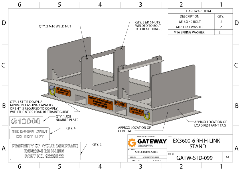 EX3600-6 RH H-Link Stand